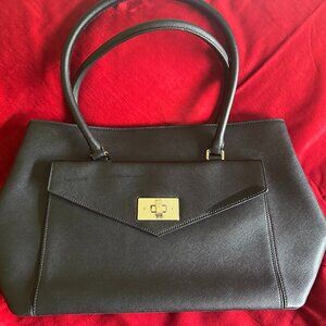 Kate Spade Black Leather Computer Tote
